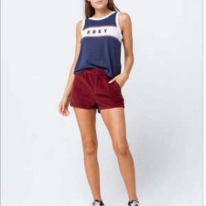 NWT ROXY Burgundy Corduroy Women’s Shorts L